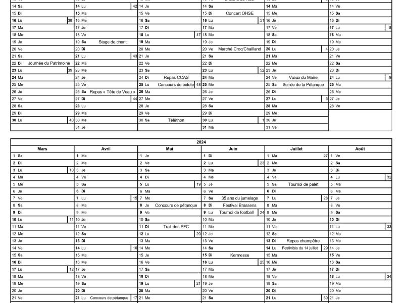 calendrier des manifestations chaillandaise 2024…